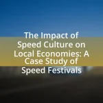 The Impact of Speed Culture on Local Economies: A Case Study of Speed Festivals