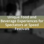 Unique Food and Beverage Experiences for Spectators at Speed Festivals