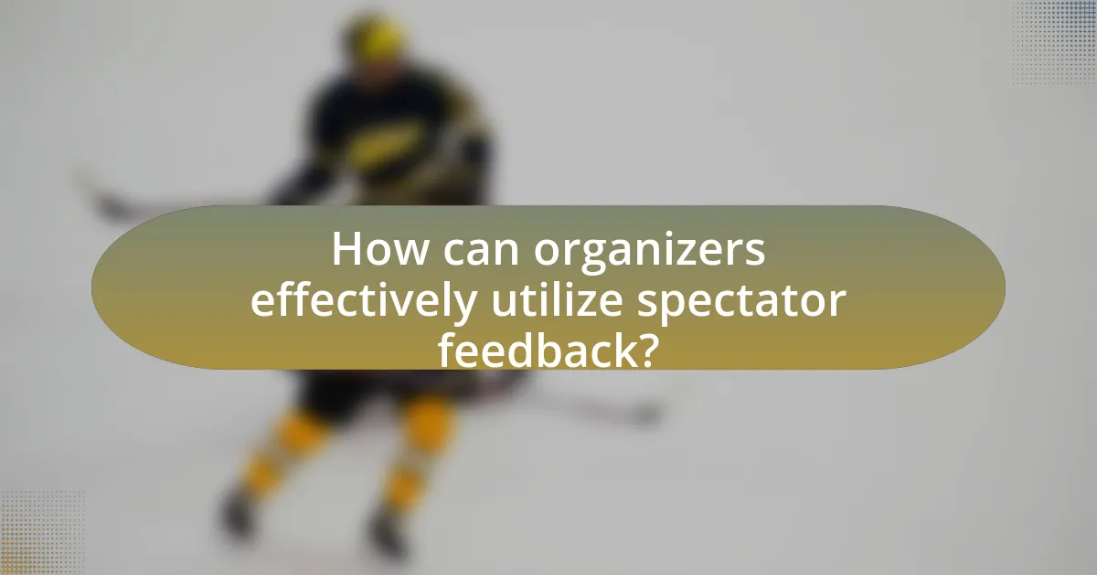 How can organizers effectively utilize spectator feedback?