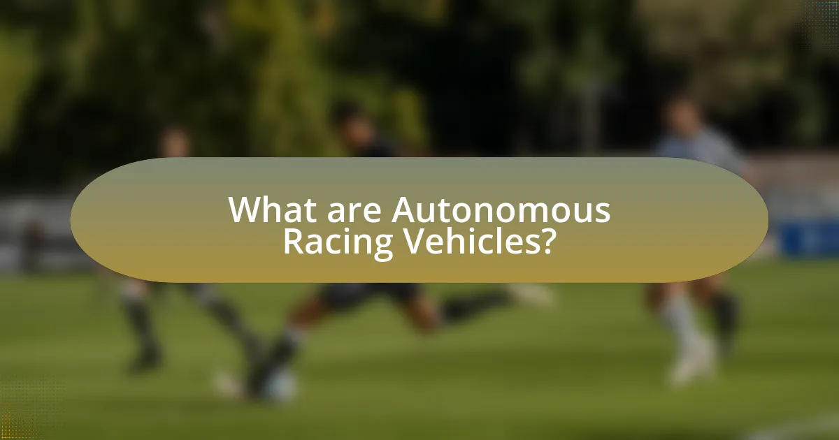 What are Autonomous Racing Vehicles?