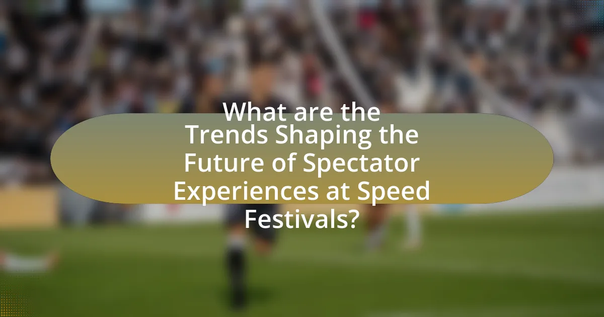 What are the Trends Shaping the Future of Spectator Experiences at Speed Festivals?