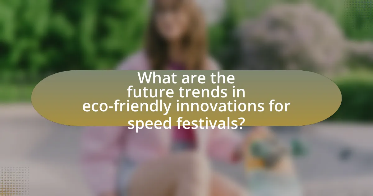 What are the future trends in eco-friendly innovations for speed festivals?