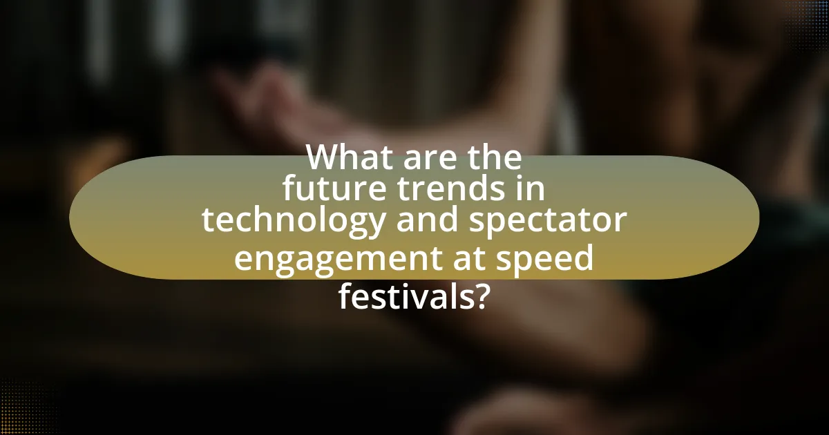 What are the future trends in technology and spectator engagement at speed festivals?