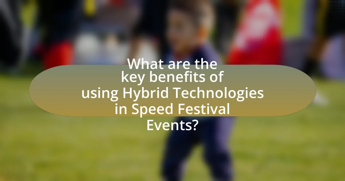 What are the key benefits of using Hybrid Technologies in Speed Festival Events?