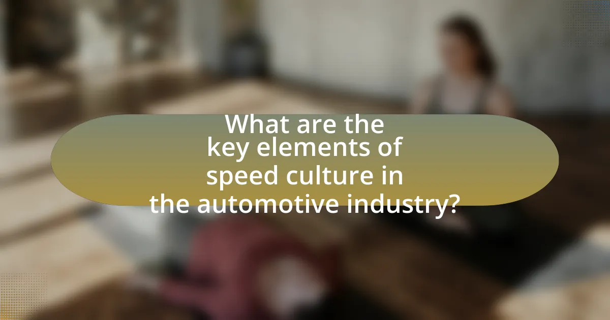 What are the key elements of speed culture in the automotive industry?