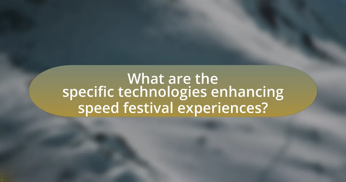 What are the specific technologies enhancing speed festival experiences?