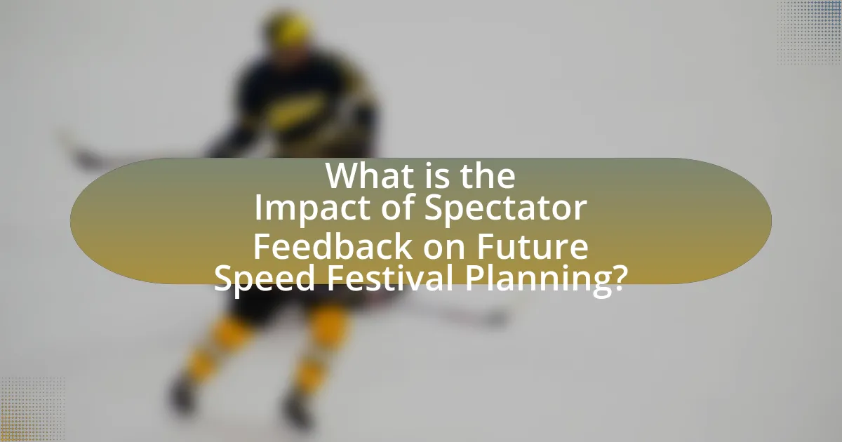 What is the Impact of Spectator Feedback on Future Speed Festival Planning?