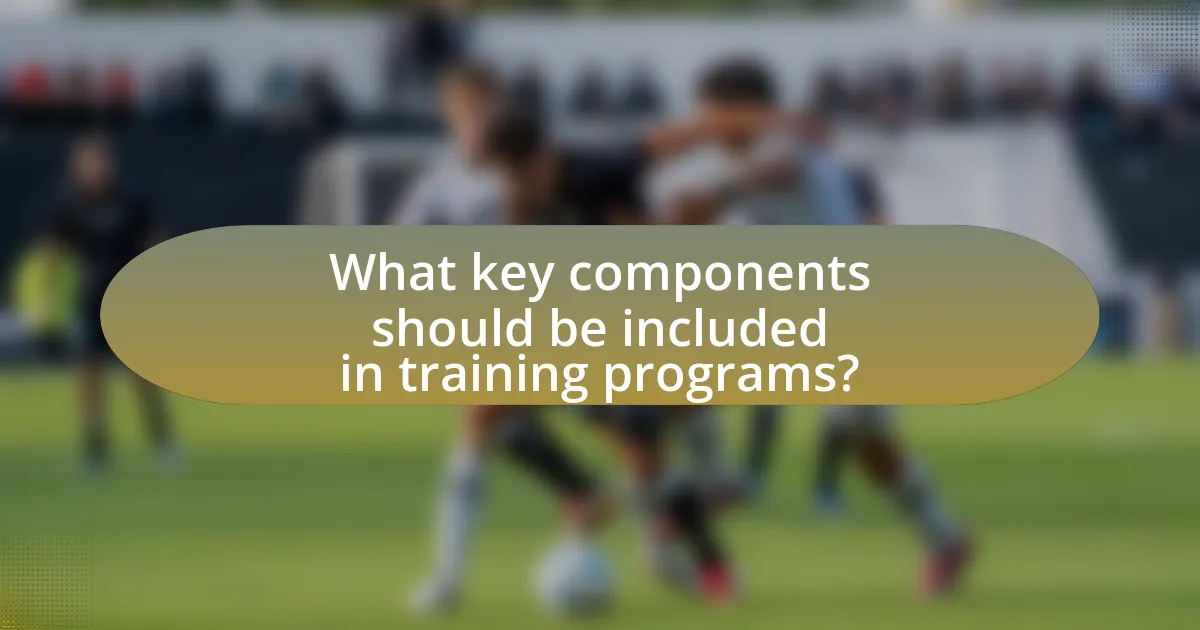 What key components should be included in training programs?