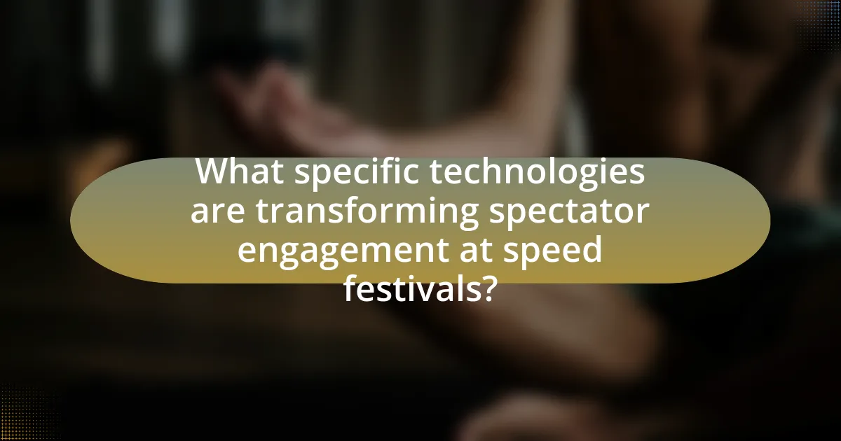 What specific technologies are transforming spectator engagement at speed festivals?